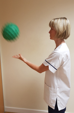 throwing underarm and catching ball