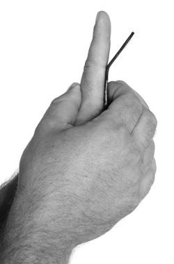 Finger in straight position