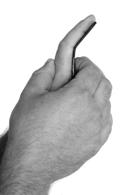 Finger bending at the middle joint