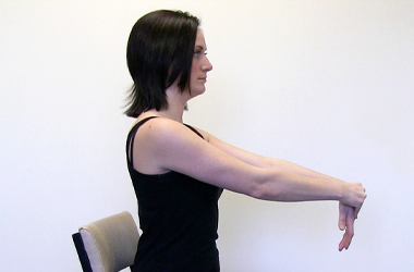 Example of the hand being pressed back towards yourself