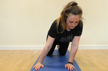 With a little weight going through your shoulders, gently move from side to side