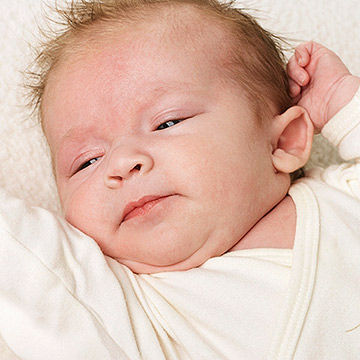 image of baby waking up