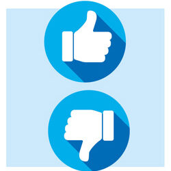 Icon of a thumbs up and a thumbs down