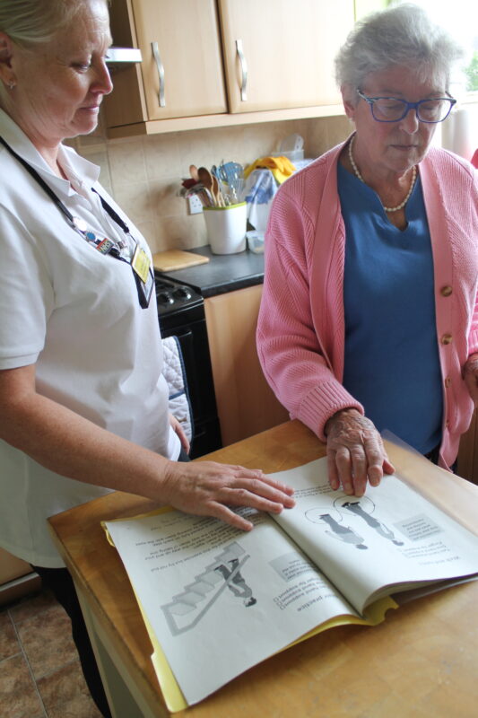 Diana Lees with therapy assistant practitioner, Michelle Carter
