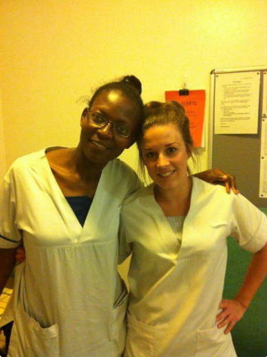 Ruth Mhlanga with a colleague in 2012