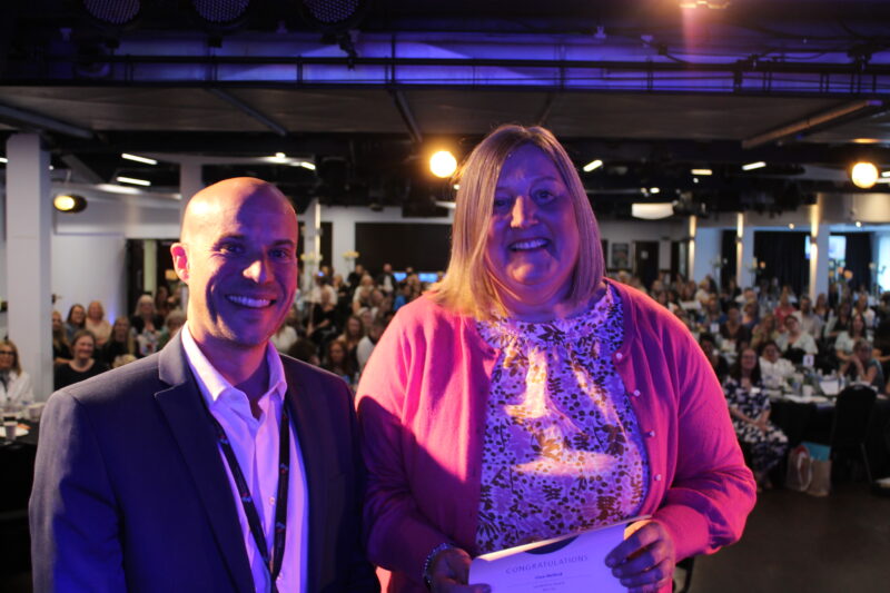 Clare Welford receiving her nightingale award