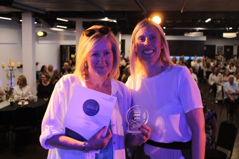 Lesley Willans receiving her Nightingale award