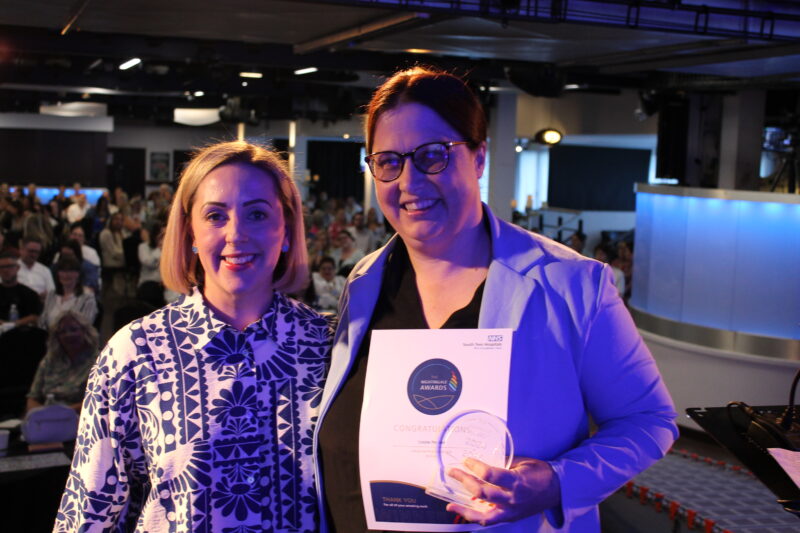 Louise Pearson receiving her nightingale award