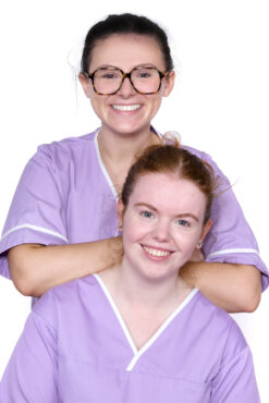 Midwives Kate Husband and Megan Young