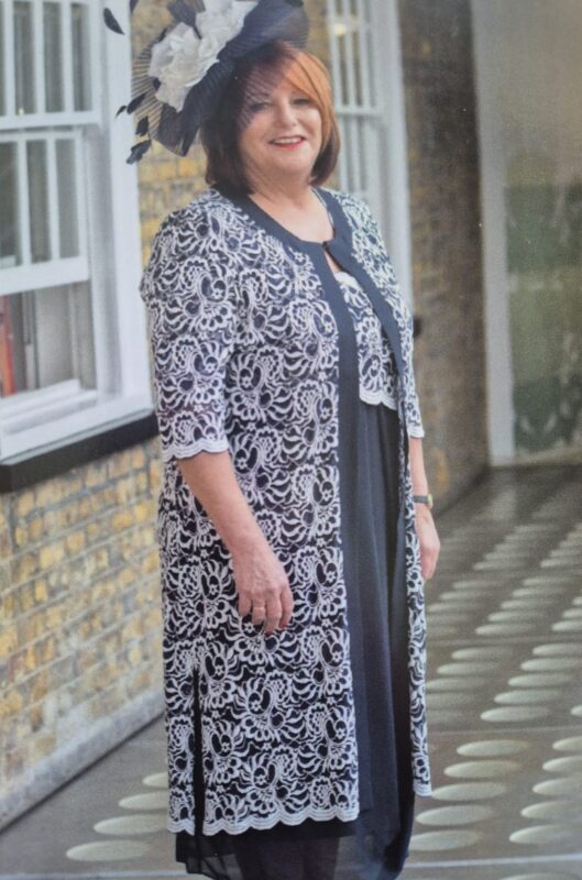 Pam McIvor attending the Queen's Royal garden party