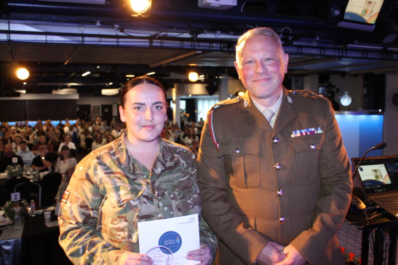 Roseanna Hazlett receiving her Nightingale award