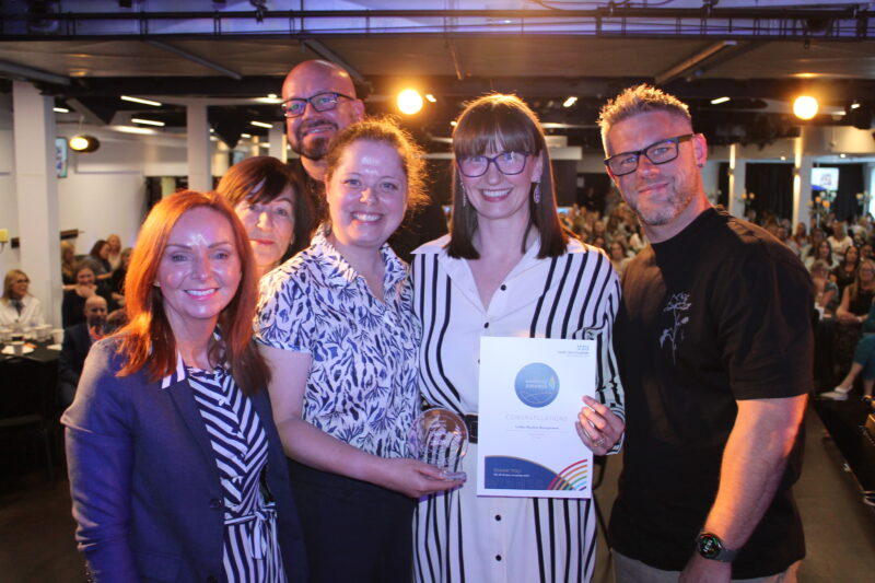 cardiac rhythm management team receiving their nightingales award