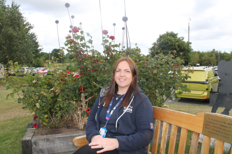 Hannah Robertson in the armed forces garden at James Cook