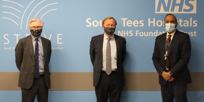 Andrew Reed, CEO RCS, Neil Mortensen, President RCS and Venkat Kanakala, CD general surgery at South Tees NHSFT