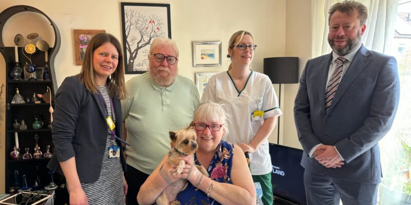 From L to R - Dr Vicky Ewan, Mr McCann, Katy Allen, Margaret McCann and Adam Stannard