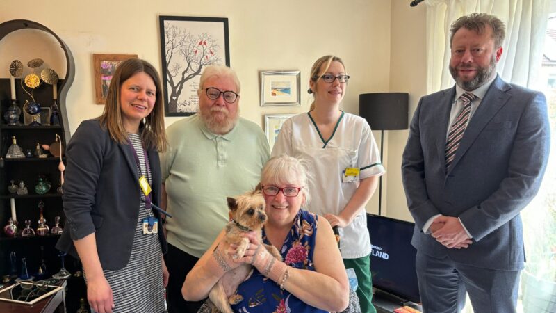 From L to R - Dr Vicky Ewan, Mr McCann, Katy Allen, Margaret McCann and Adam Stannard