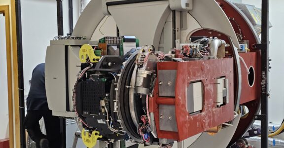 Linear accelerator undergoing service