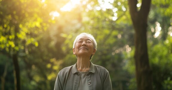 patient enjoying a walk in the park to improve mental health. Featuring outdoor therapy and relaxation