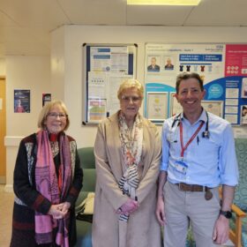 Lindel Carre, Valerie Wells and cardiology consultant Paul Williams (left to right)