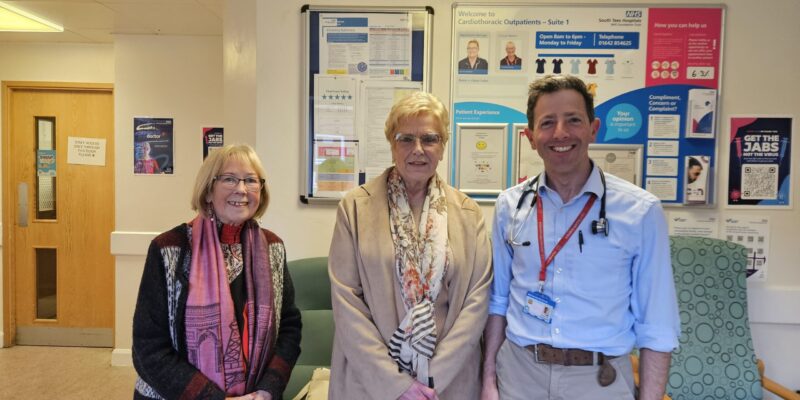 Lindel Carre, Valerie Wells and cardiology consultant Paul Williams (left to right)