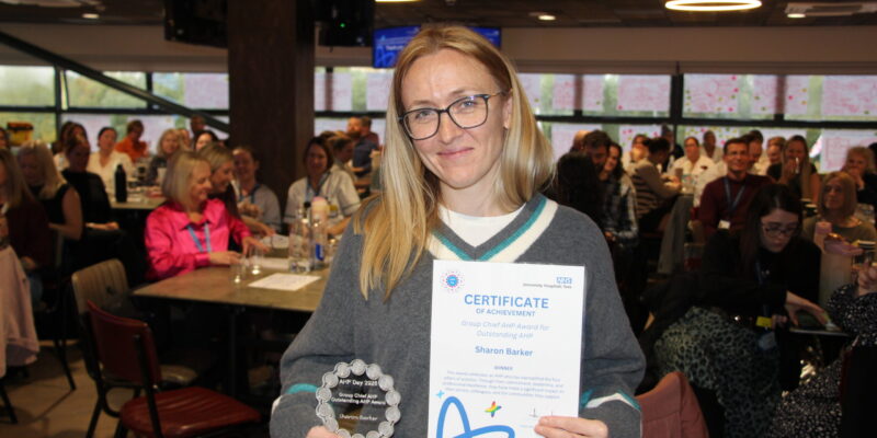From L to R, Emma Nunez, Katie Hill and other nominees, Alan Macdonald and Carol Martin