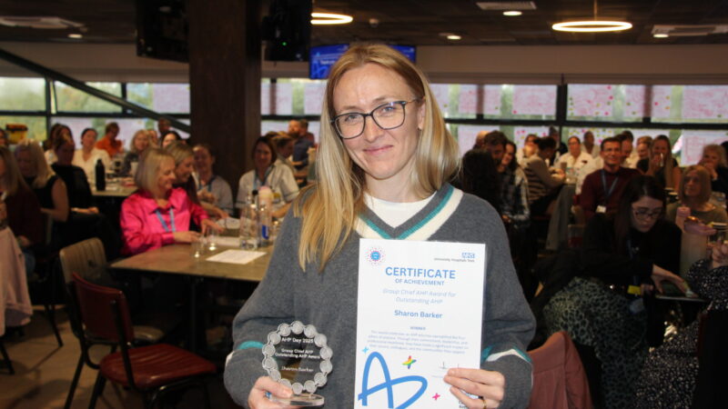 From L to R, Emma Nunez, Katie Hill and other nominees, Alan Macdonald and Carol Martin
